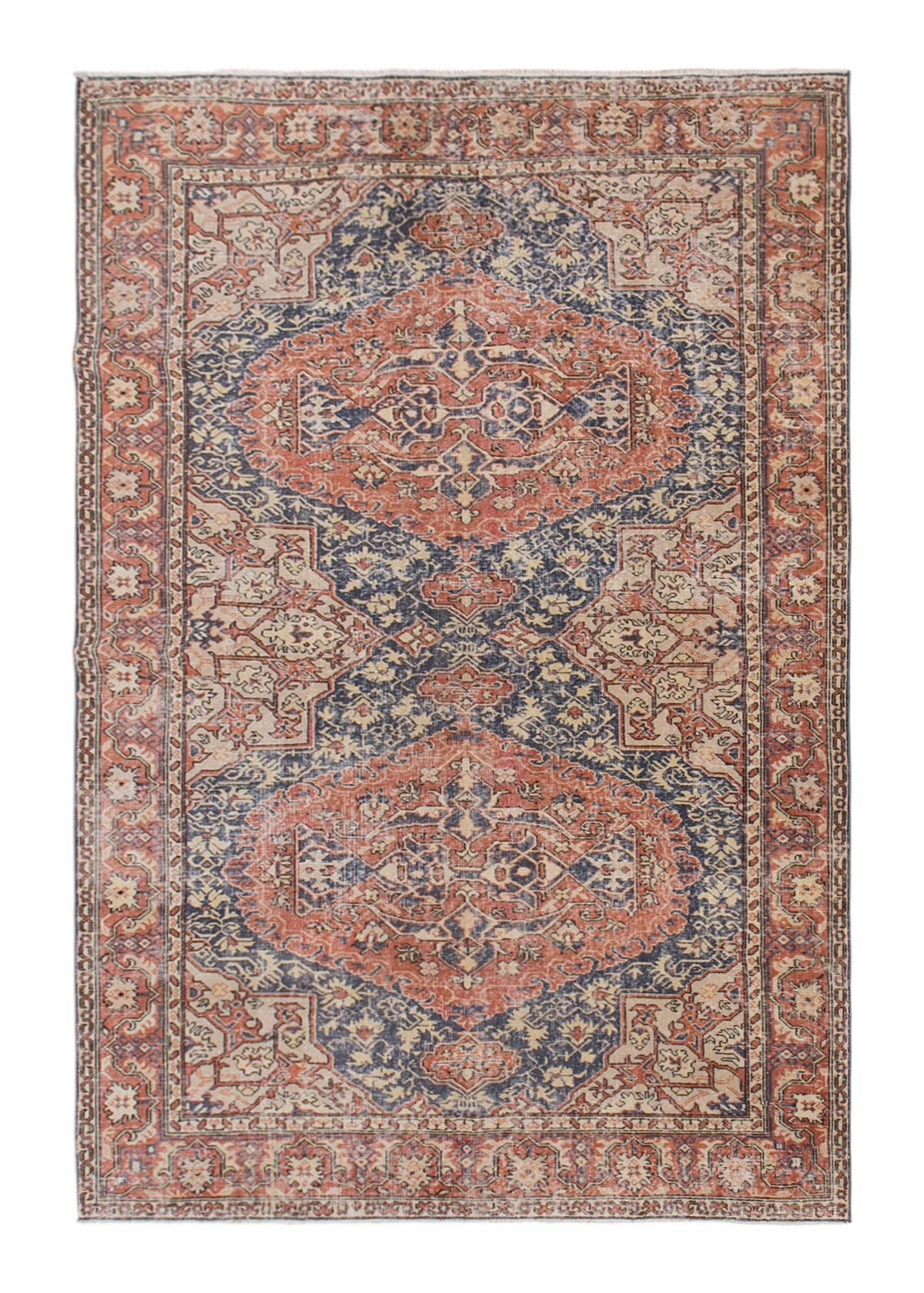 Handwoven Turkish Area Rug 6'3 x 9'1 ft | Vintage Wool Carpet