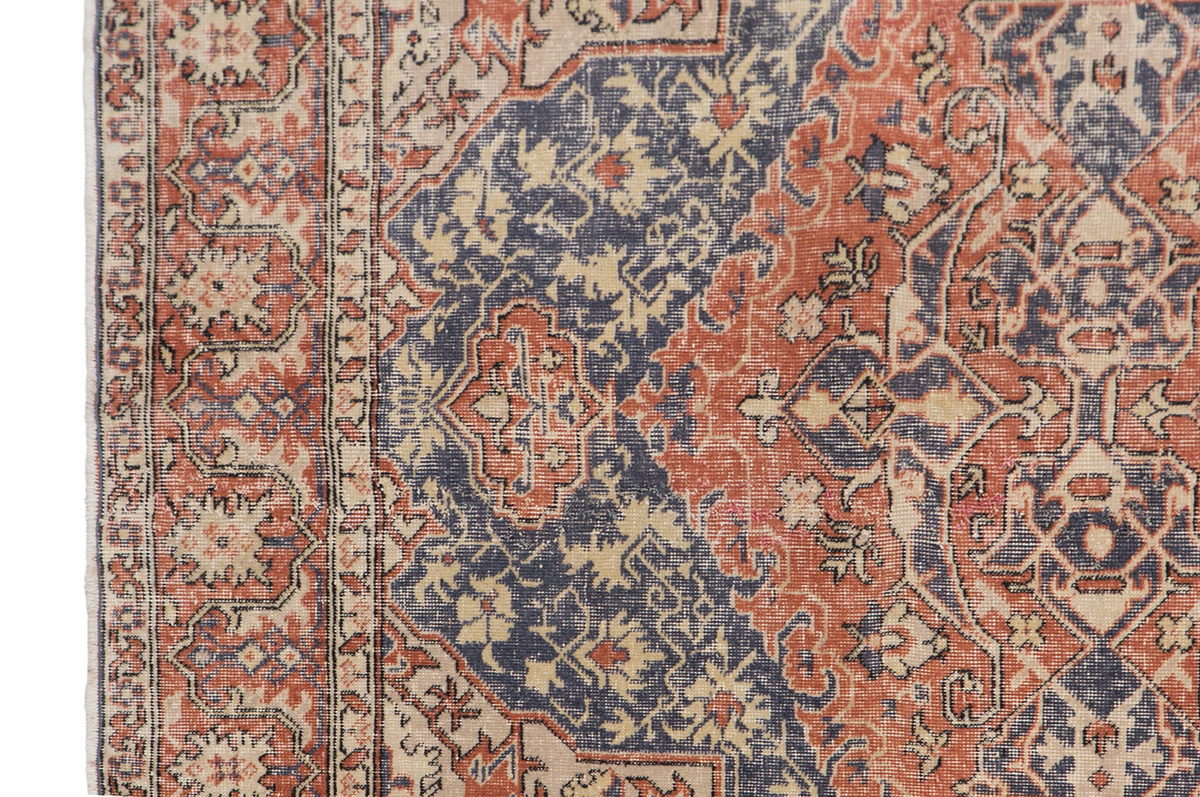 Handwoven Turkish Area Rug 6'3 x 9'1 ft | Vintage Wool Carpet