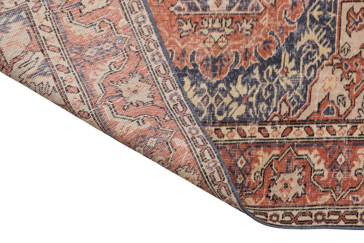 Handwoven Turkish Area Rug 6'3 x 9'1 ft | Vintage Wool Carpet