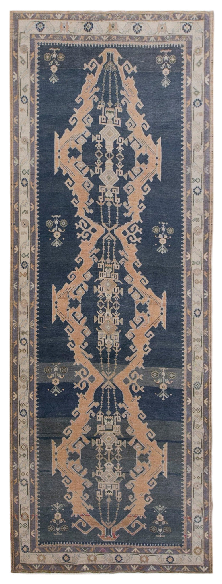 Handwoven Turkish Wool Runner Rug 130 x 360 cm | 4.3 x 11.9 ft