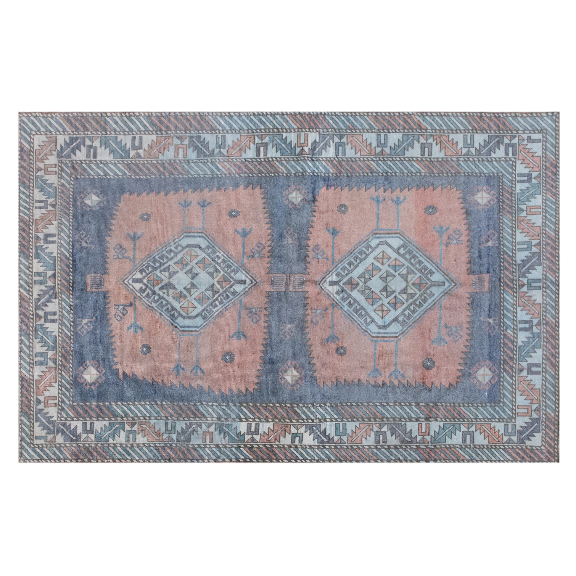 Handwoven Vintage Area Rug 4x7 ft | 140 x 215 cm