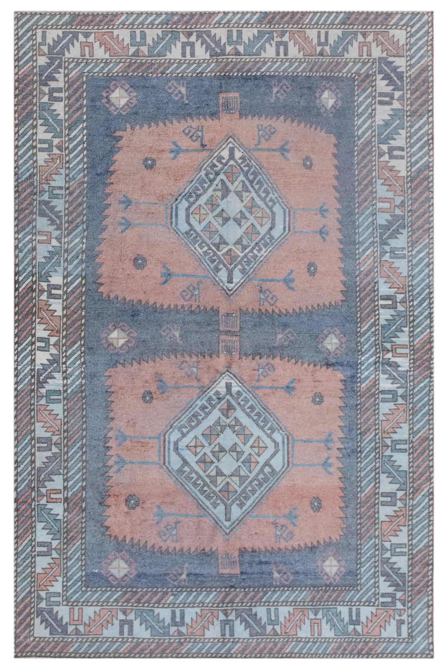 Handwoven Vintage Area Rug 4x7 ft | 140 x 215 cm