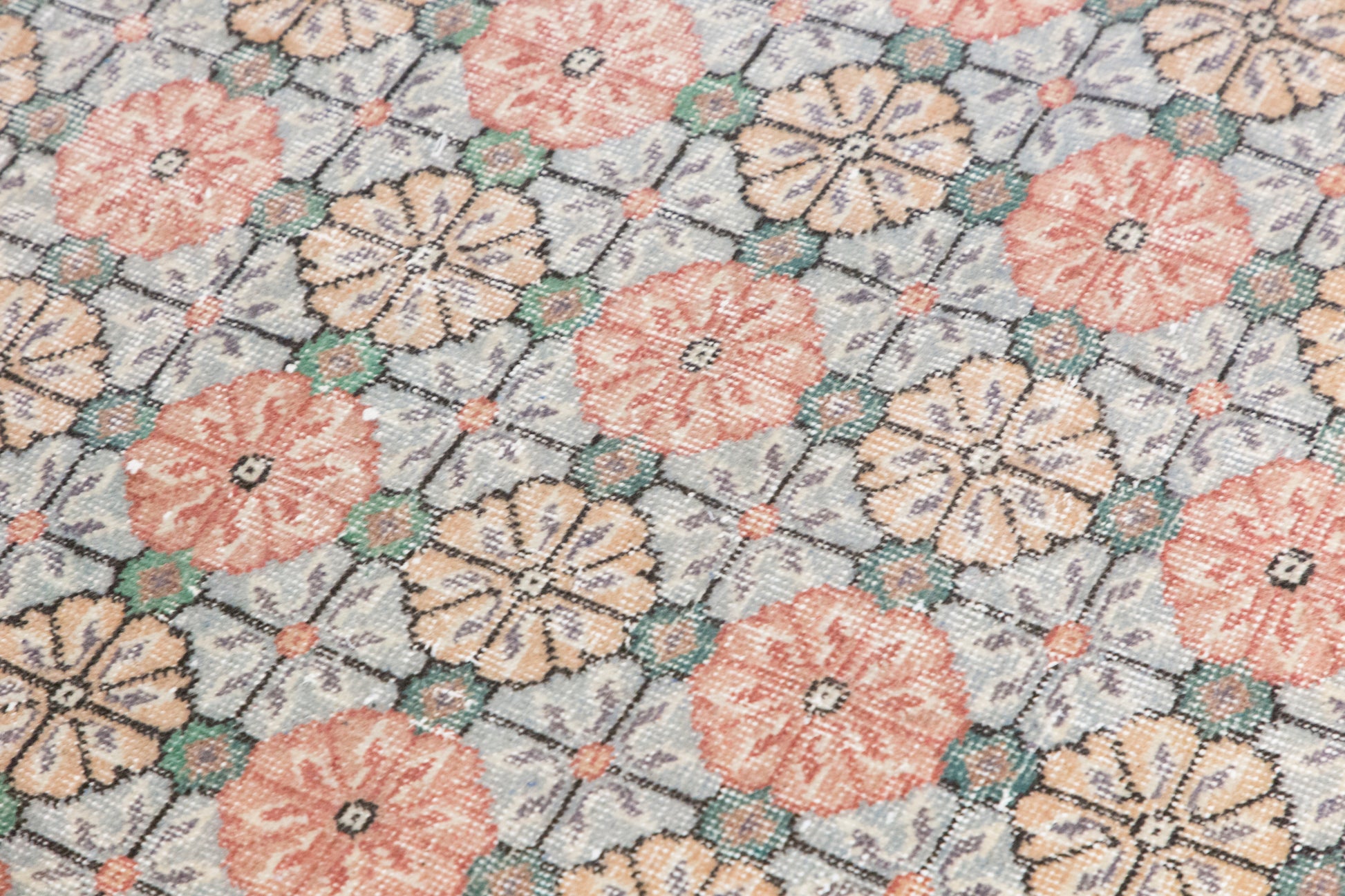 Handwoven Vintage Oushak Rug | 4.1 x 6.8 ft
