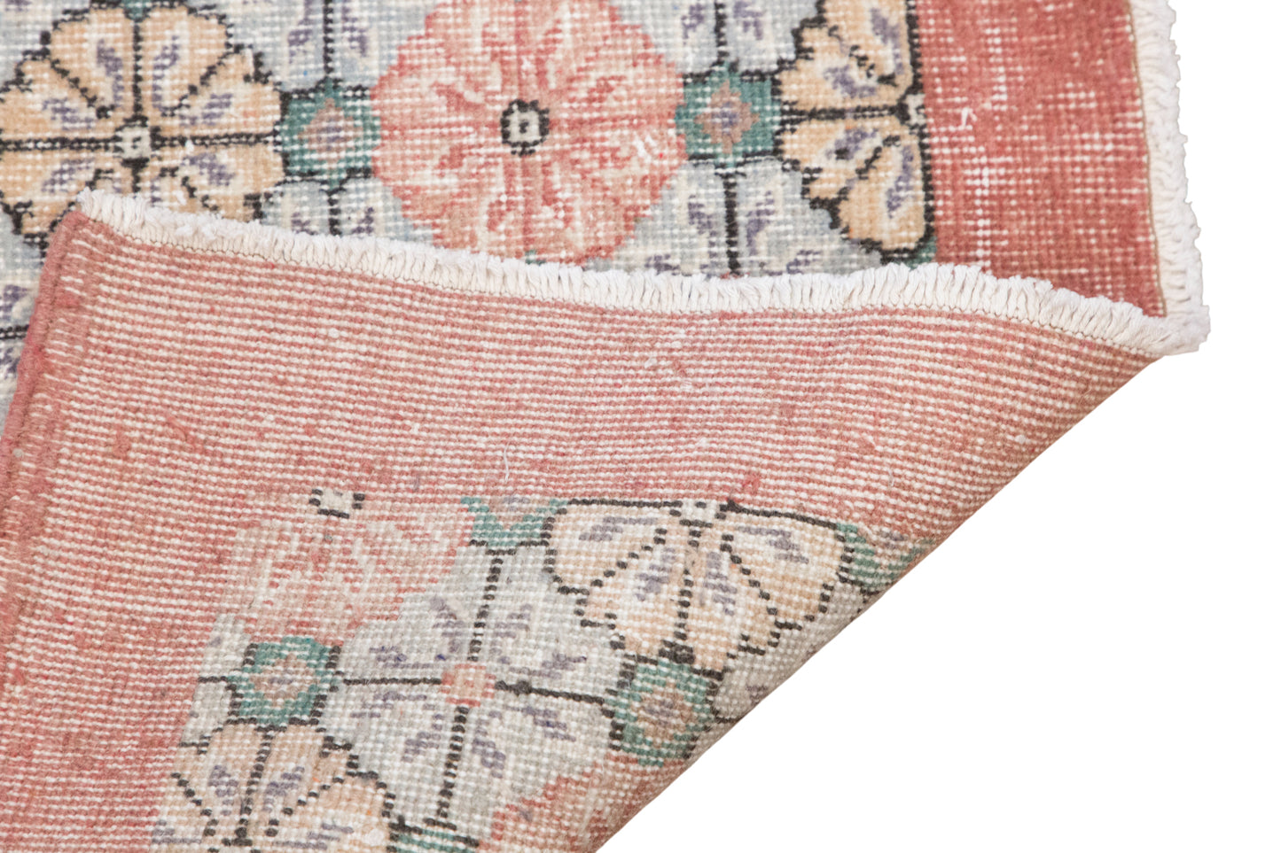 Handwoven Vintage Oushak Rug | 4.1 x 6.8 ft