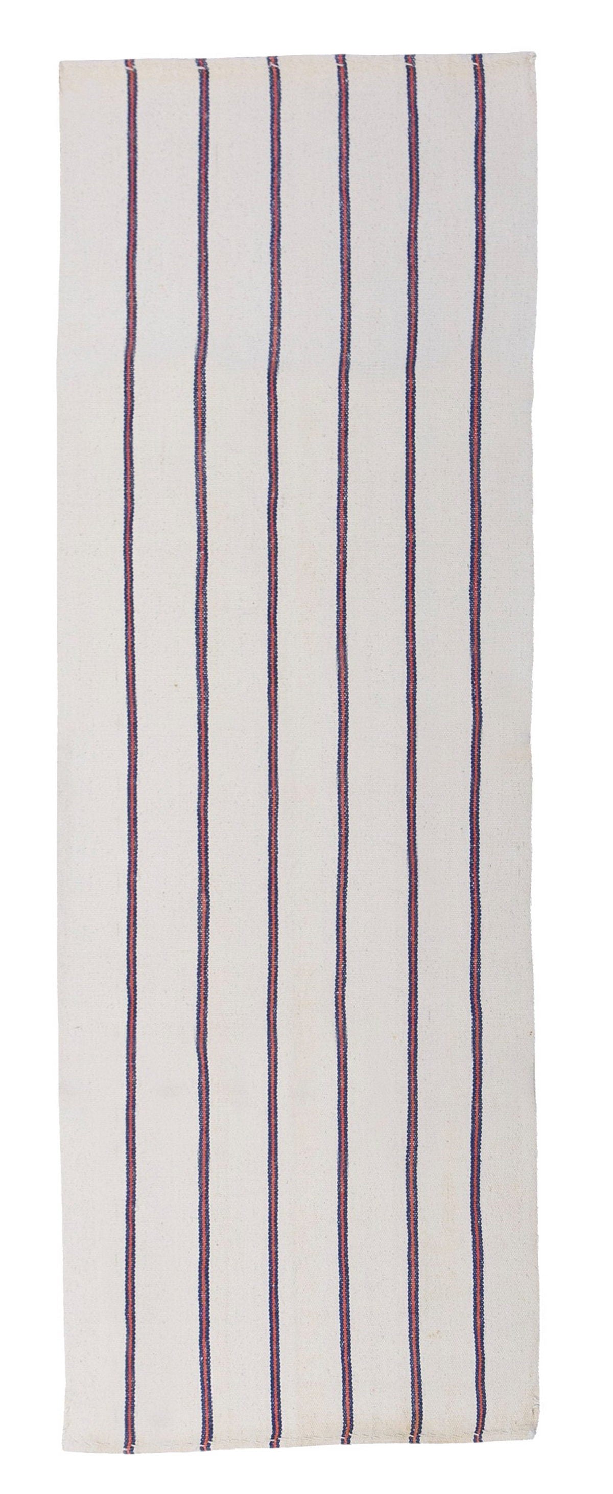 Handwoven Vintage Striped Cotton Kilim Runner, 80x205 cm / 2'7" x 6'9"