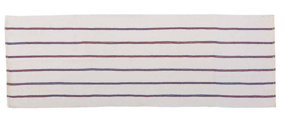 Handwoven Vintage Striped Cotton Kilim Runner, 80x205 cm / 2'7" x 6'9"