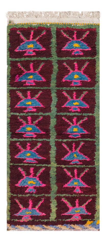 Handwoven Vintage Tulu Rug, 60 x 135 cm (2 x 4.4 ft)