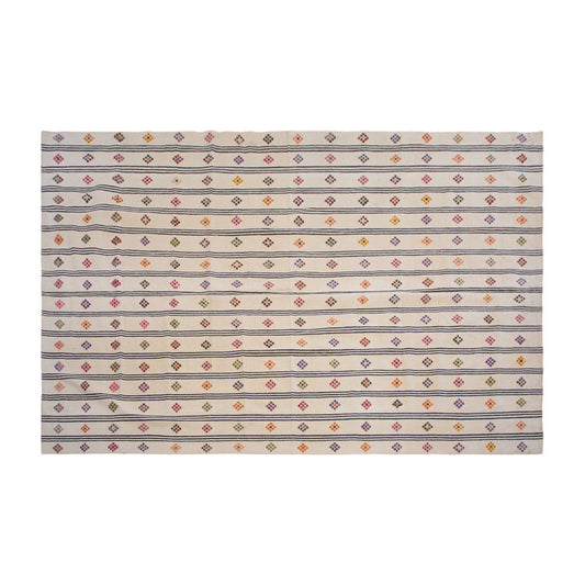 Handwoven Vintage Turkish Kilim 207x345 cm (6'9" x 11'4")