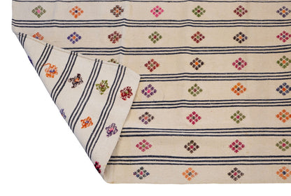 Handwoven Vintage Turkish Kilim 207x345 cm (6'9" x 11'4")