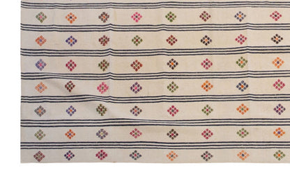 Handwoven Vintage Turkish Kilim 207x345 cm (6'9" x 11'4")