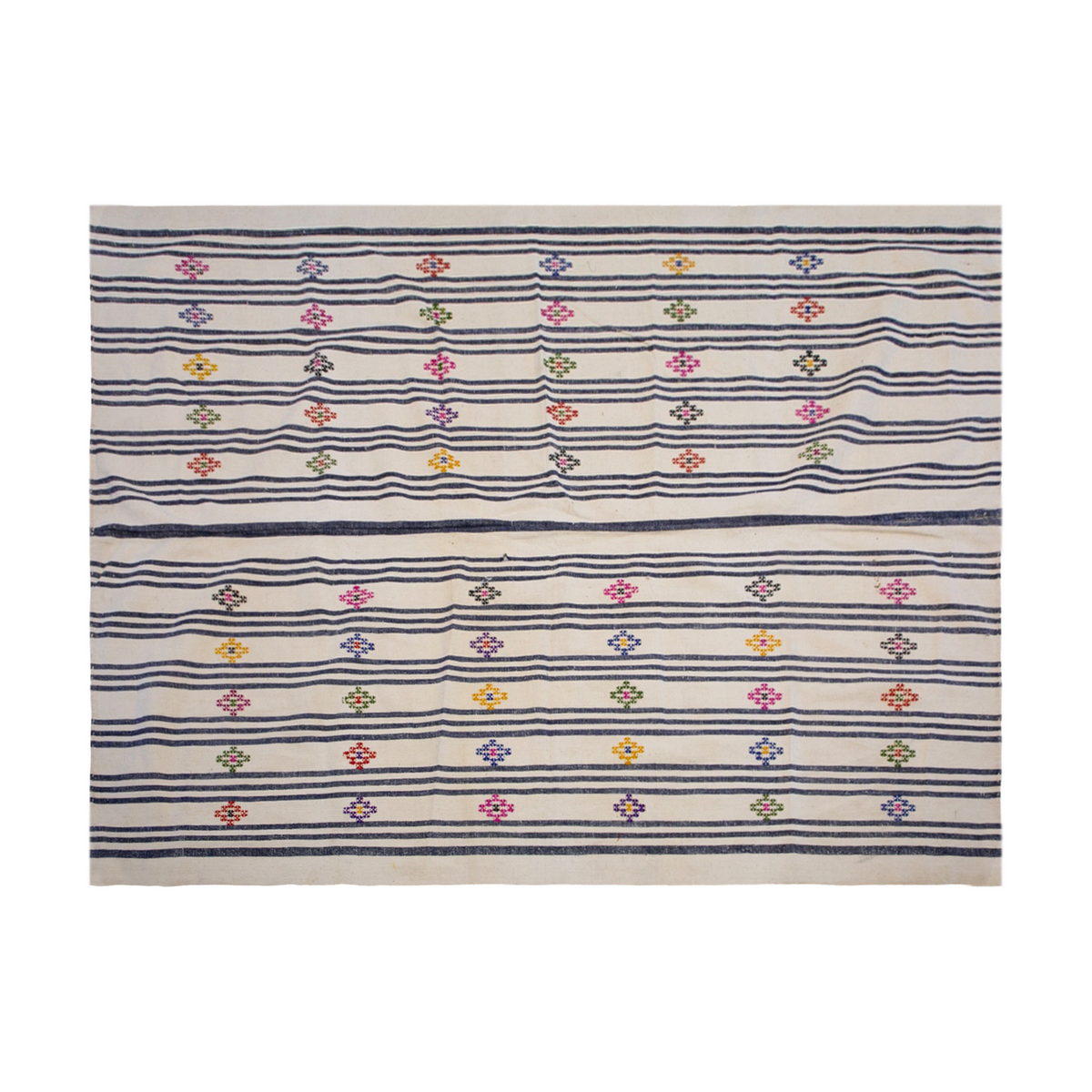 Handwoven Vintage Turkish Kilim 215x310 cm (7'1"x10'2")