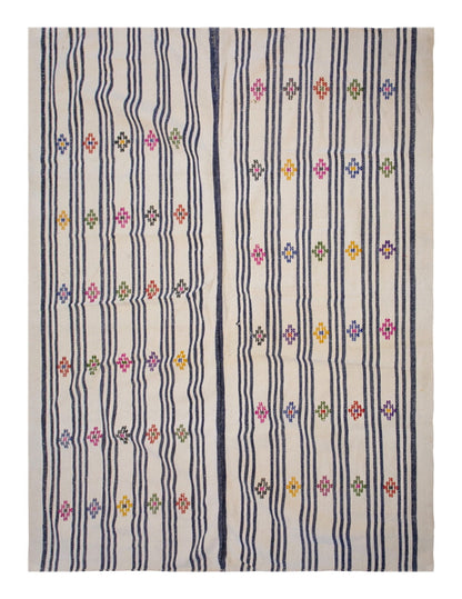 Handwoven Vintage Turkish Kilim 215x310 cm (7'1"x10'2")