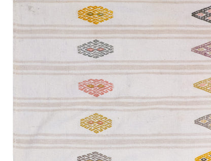 Handwoven Vintage Turkish Kilim Rug 186x234 cm (2'10" x 7'8" feet)
