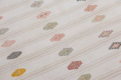 Handwoven Vintage Turkish Kilim Rug 186x234 cm (2'10" x 7'8" feet)