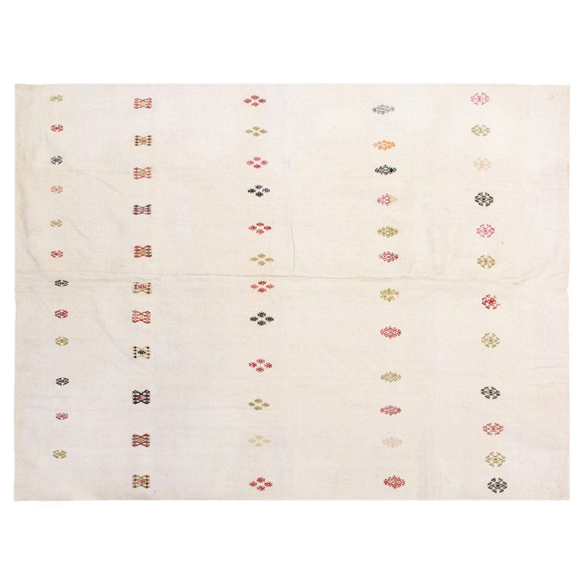 Handwoven Vintage Turkish Kilim Rug 190x254 cm (6 x 8 ft)