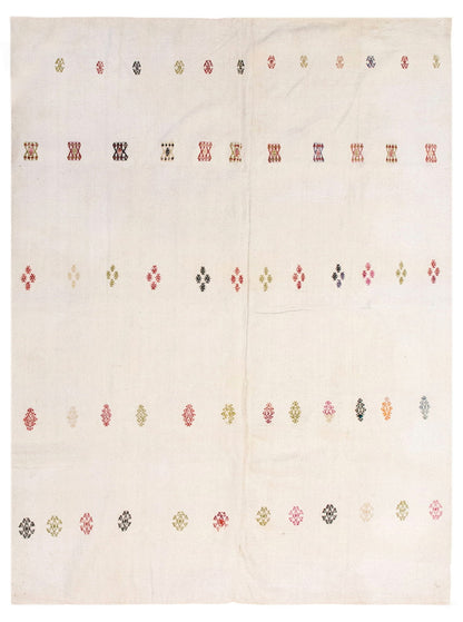 Handwoven Vintage Turkish Kilim Rug 190x254 cm (6 x 8 ft)
