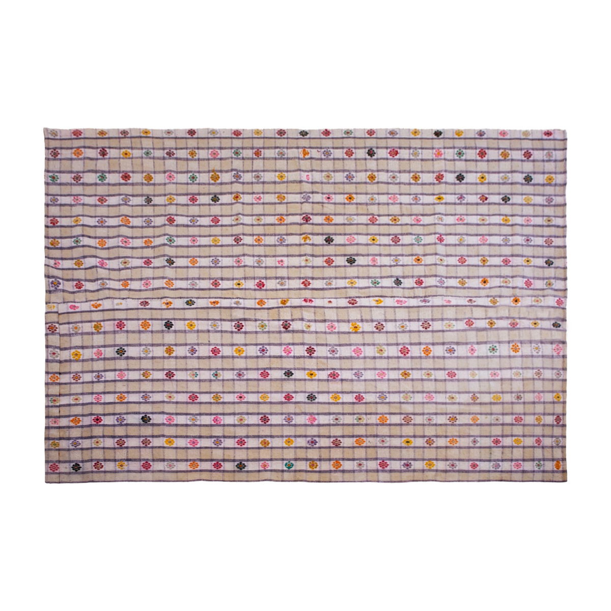 Handwoven Vintage Turkish Kilim Rug 195x297 cm (6'5" x 9'9")