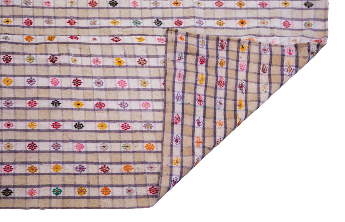 Handwoven Vintage Turkish Kilim Rug 195x297 cm (6'5" x 9'9")