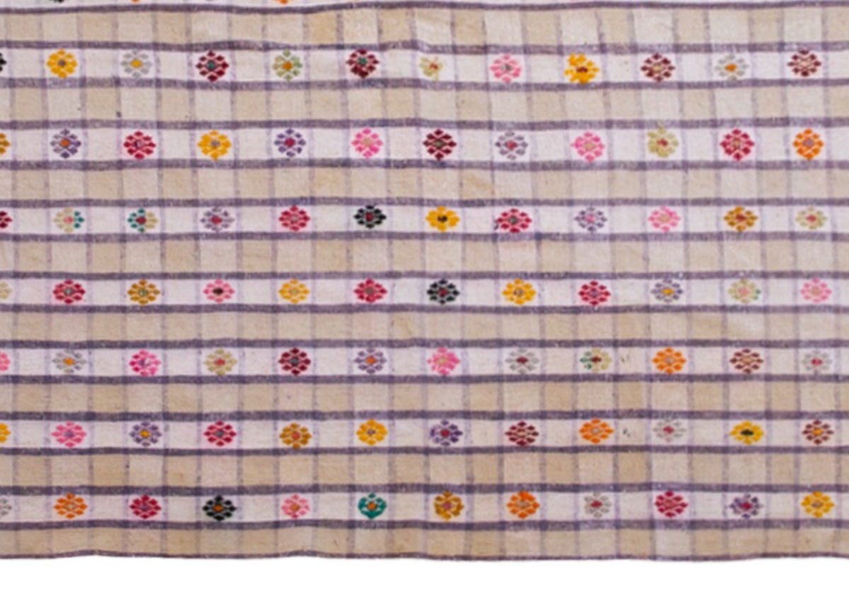 Handwoven Vintage Turkish Kilim Rug 195x297 cm (6'5" x 9'9")