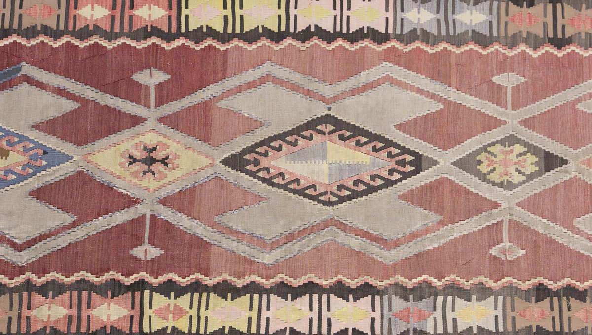 Handwoven Vintage Turkish Kilimrunner, 3.4 x 10.9 ft, 102 x 330 cm