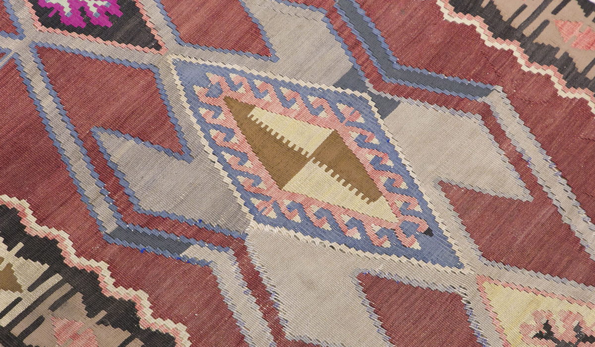 Handwoven Vintage Turkish Kilimrunner, 3.4 x 10.9 ft, 102 x 330 cm