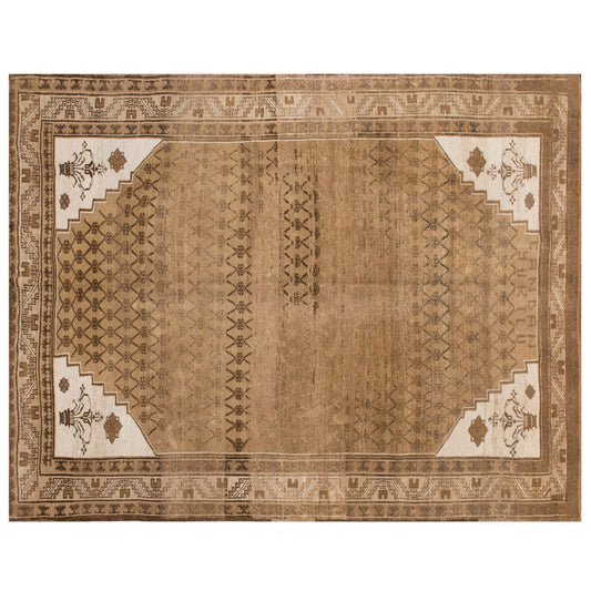 Handwoven Vintage Turkish Oushak Rug 221x277 cm (7'3" x 9'1" feet)