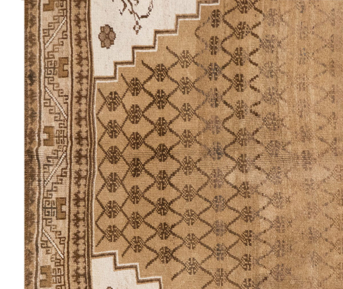 Handwoven Vintage Turkish Oushak Rug 221x277 cm (7'3" x 9'1" feet)