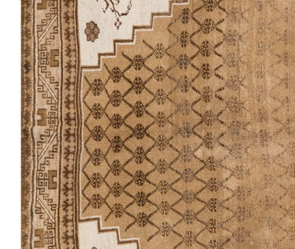 Handwoven Vintage Turkish Oushak Rug 221x277 cm (7'3" x 9'1" feet)