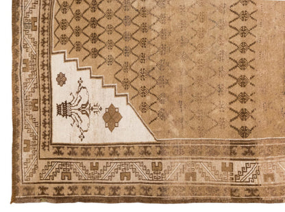 Handwoven Vintage Turkish Oushak Rug 221x277 cm (7'3" x 9'1" feet)