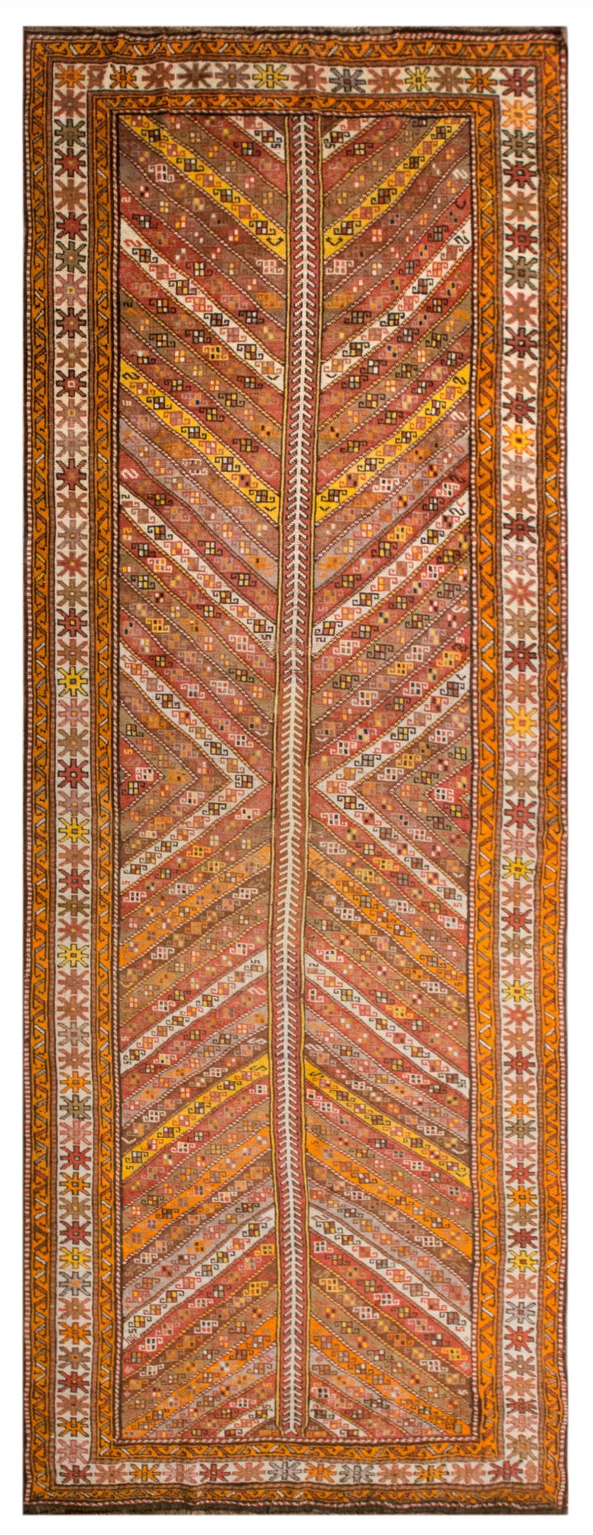 Handwoven Vintage Turkish Oushak Runner 140x390 cm (4.5 x 12.8 feet)