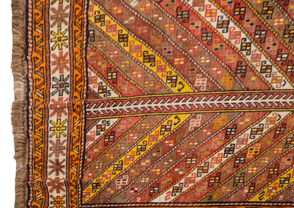 Handwoven Vintage Turkish Oushak Runner 140x390 cm (4.5 x 12.8 feet)