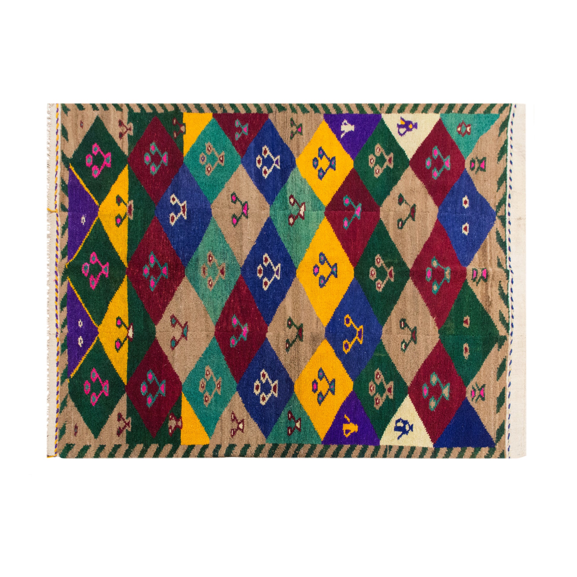Handwoven Vintage Turkish Rug, 150 x 195 cm (4.9 x 6.4 ft)