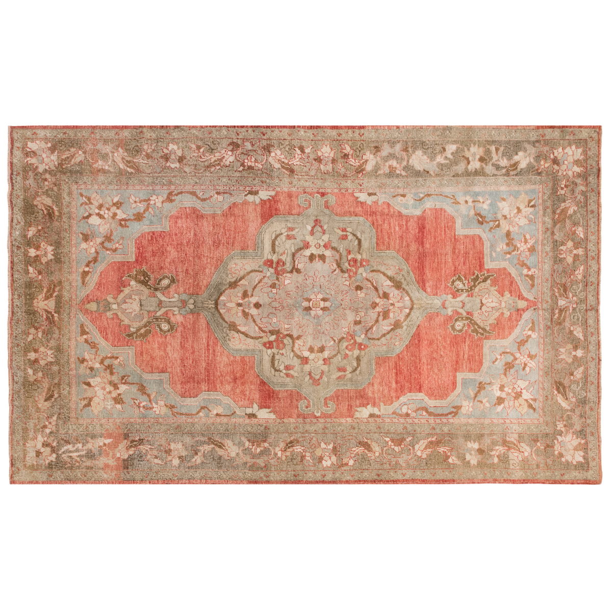 Handwoven Vintage Turkish Rug 220x358 cm (7 x 12 feet)