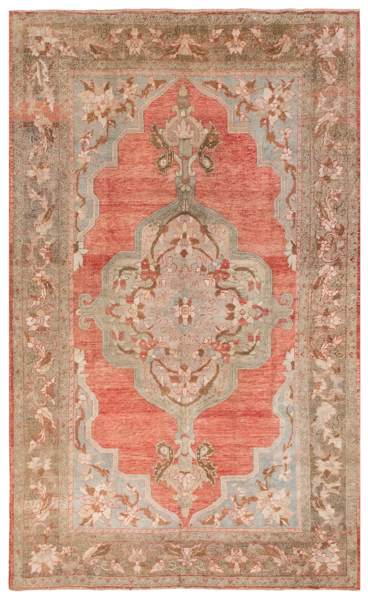 Handwoven Vintage Turkish Rug 220x358 cm (7 x 12 feet)