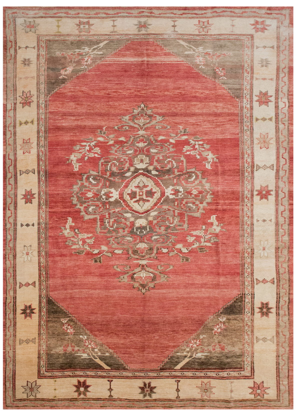 Handwoven Vintage Turkish Rug 241x336 cm ( 8 x 11 feet)