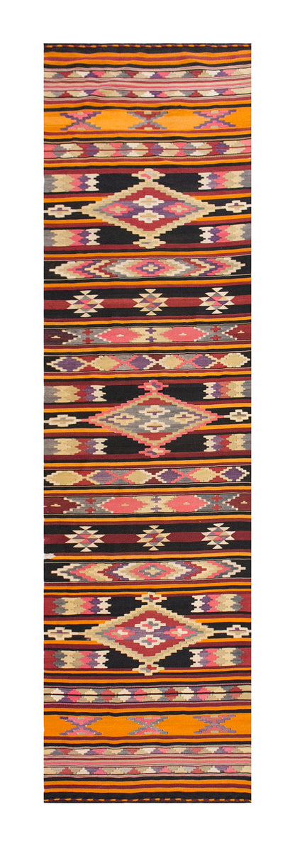 Handwoven Vintage Turkish Runner, 2.8 x 13.1 ft, 82 x 401 cm