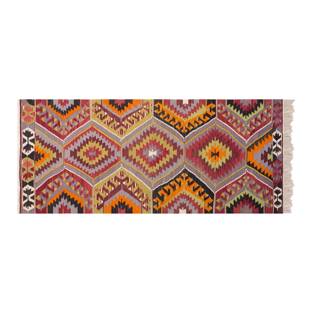 Handwoven Vintage Wool Runner, 2.8 x 8.7 ft, 82 x 264 cm