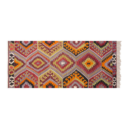 Handwoven Vintage Wool Runner, 2.8 x 8.7 ft, 82 x 264 cm
