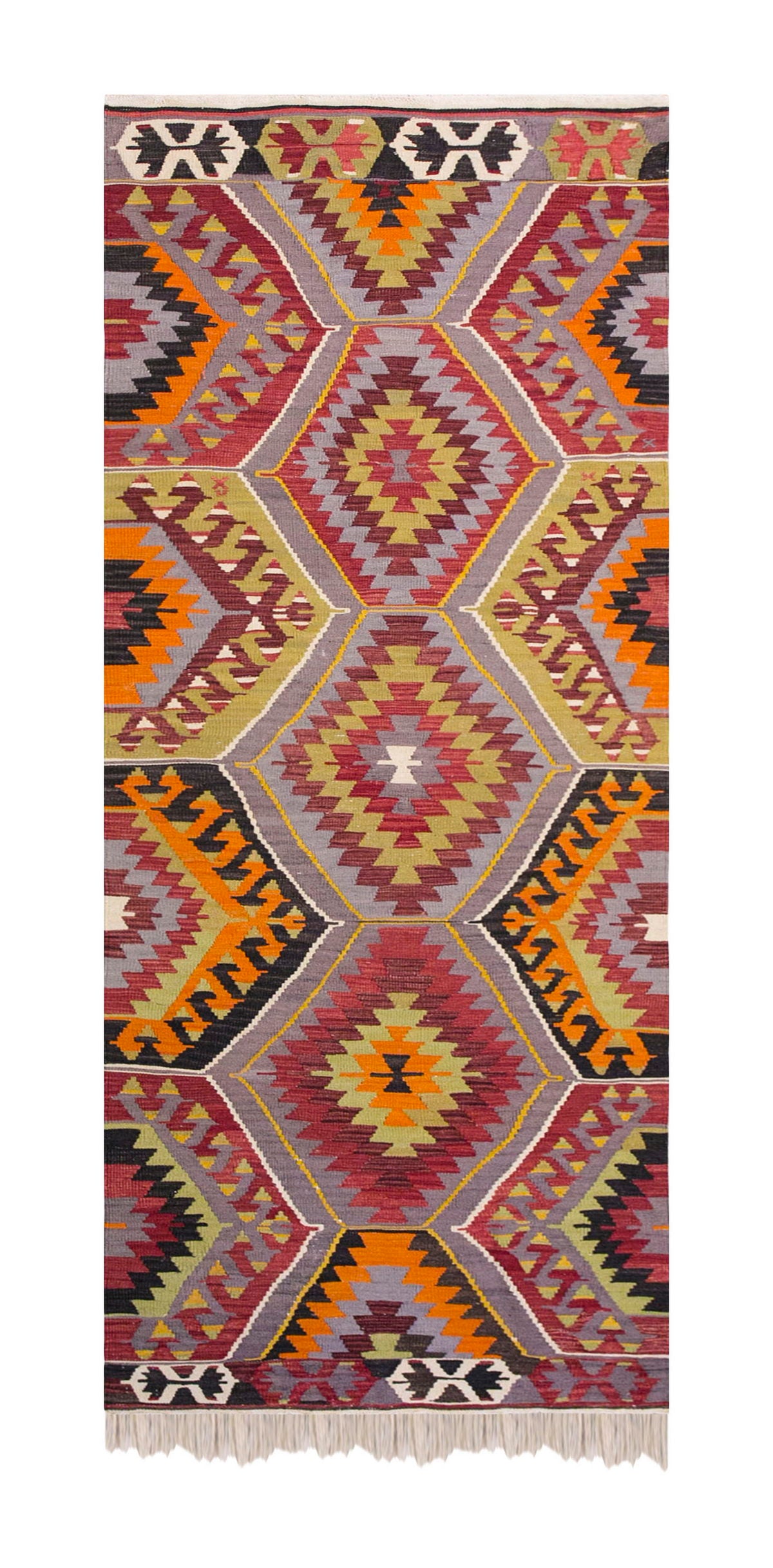 Handwoven Vintage Wool Runner, 2.8 x 8.7 ft, 82 x 264 cm