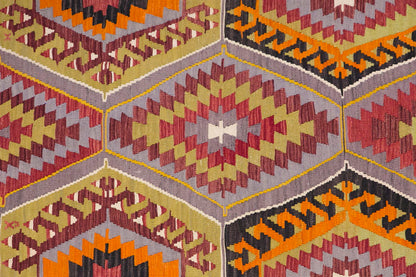 Handwoven Vintage Wool Runner, 2.8 x 8.7 ft, 82 x 264 cm