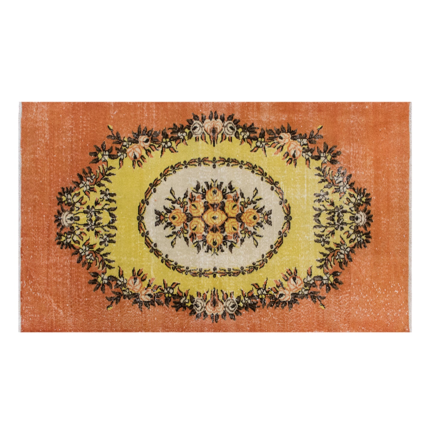 Handwoven Wool Area Rug, 3.7 x 6.4 ft