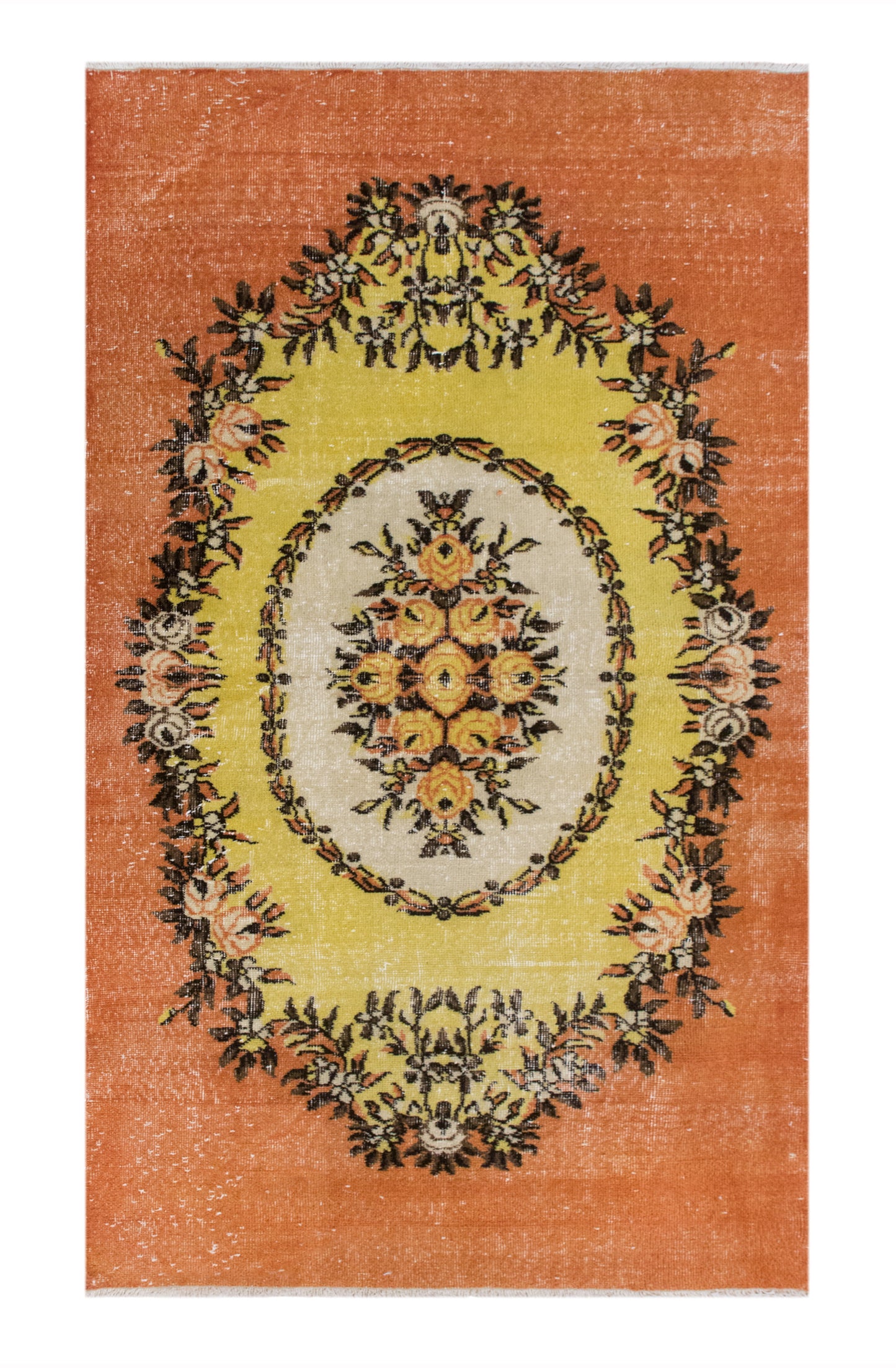 Handwoven Wool Area Rug, 3.7 x 6.4 ft