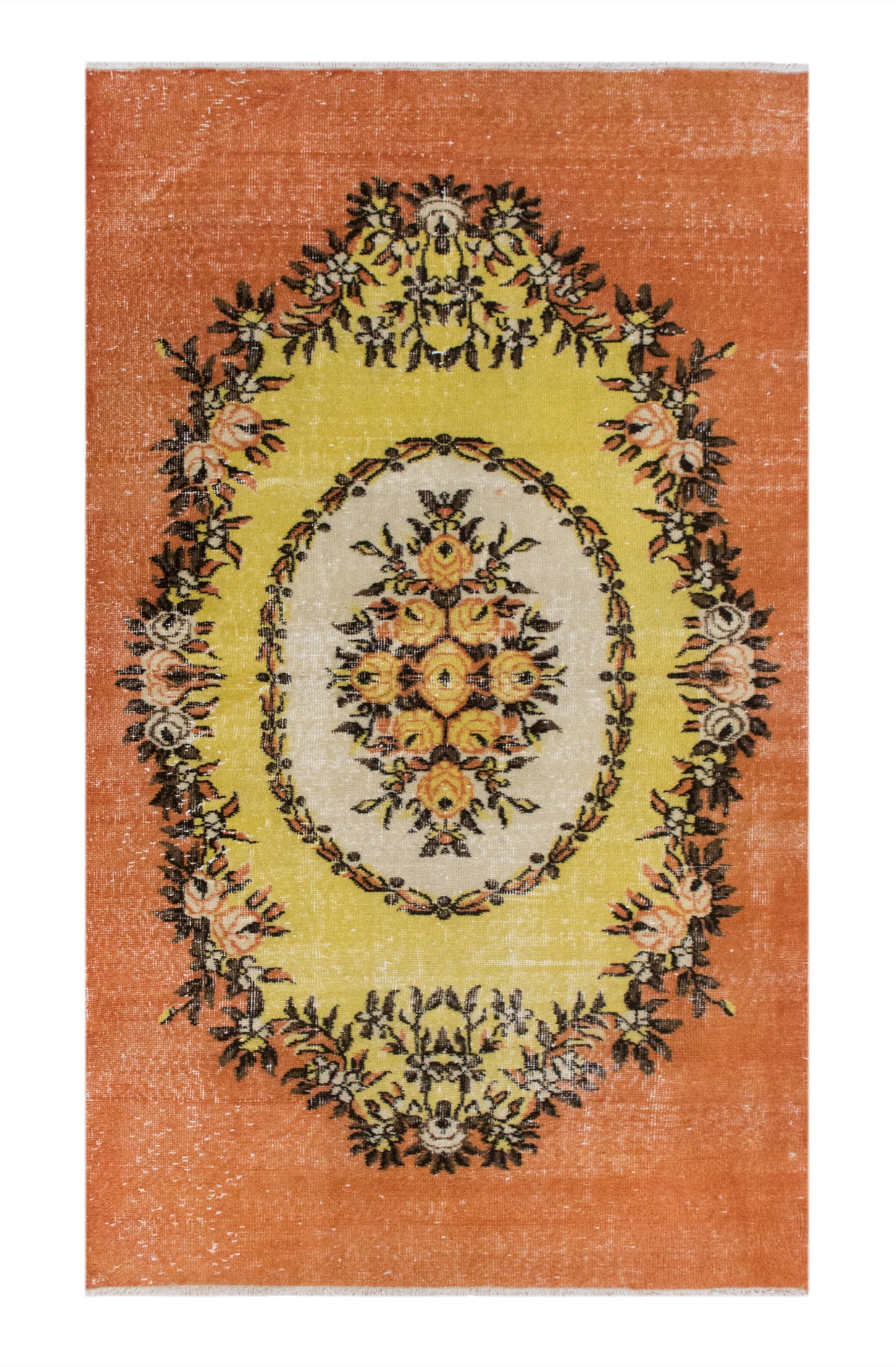 Handwoven Wool Area Rug, 3.7 x 6.4 ft
