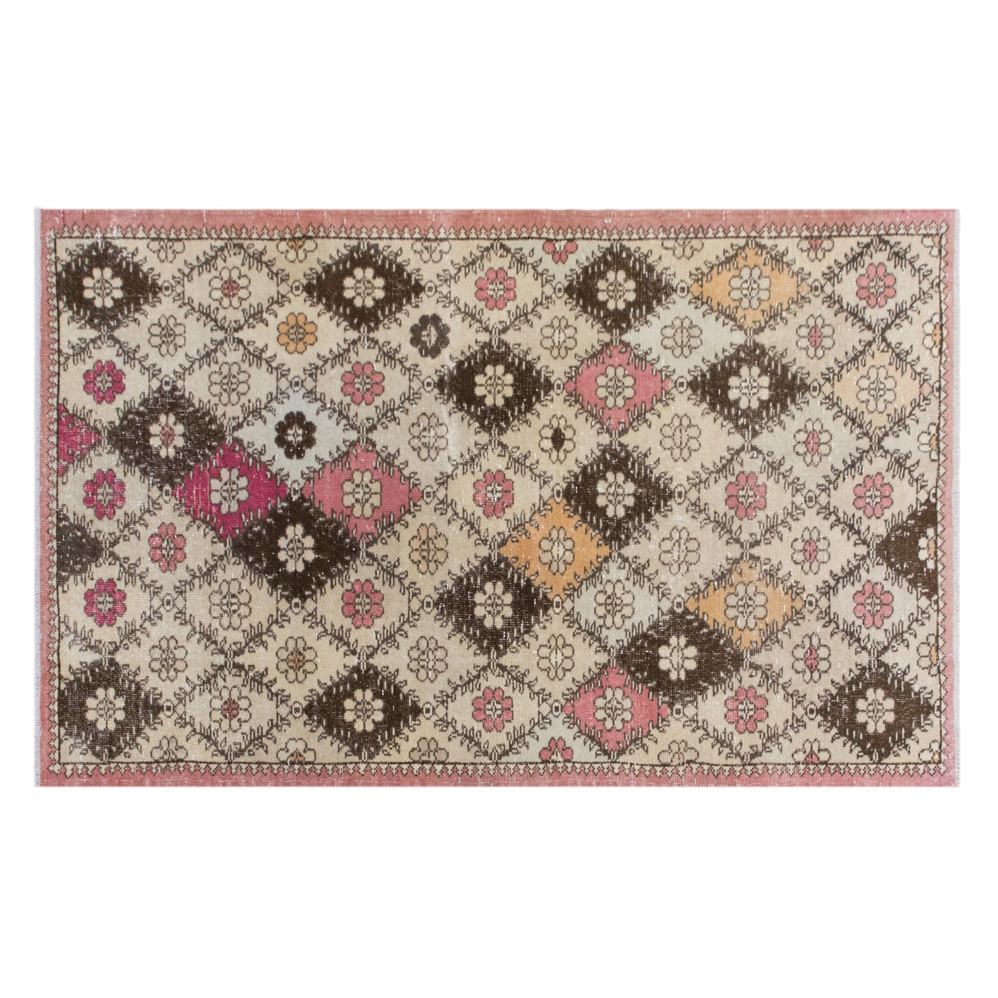 Handwoven Wool Area Rug, 4.3 x 7.4 ft