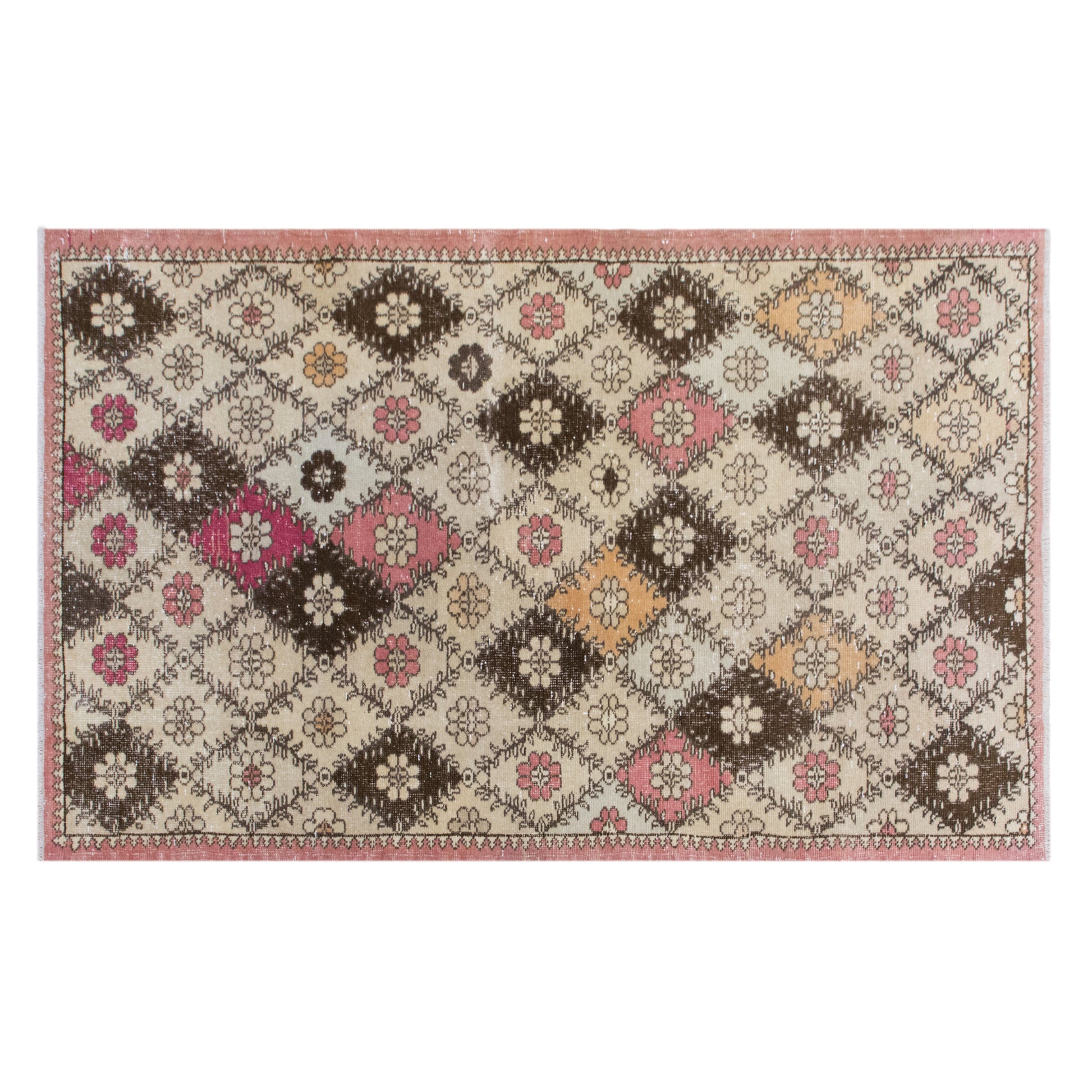 Handwoven Wool Area Rug, 4.3 x 7.4 ft