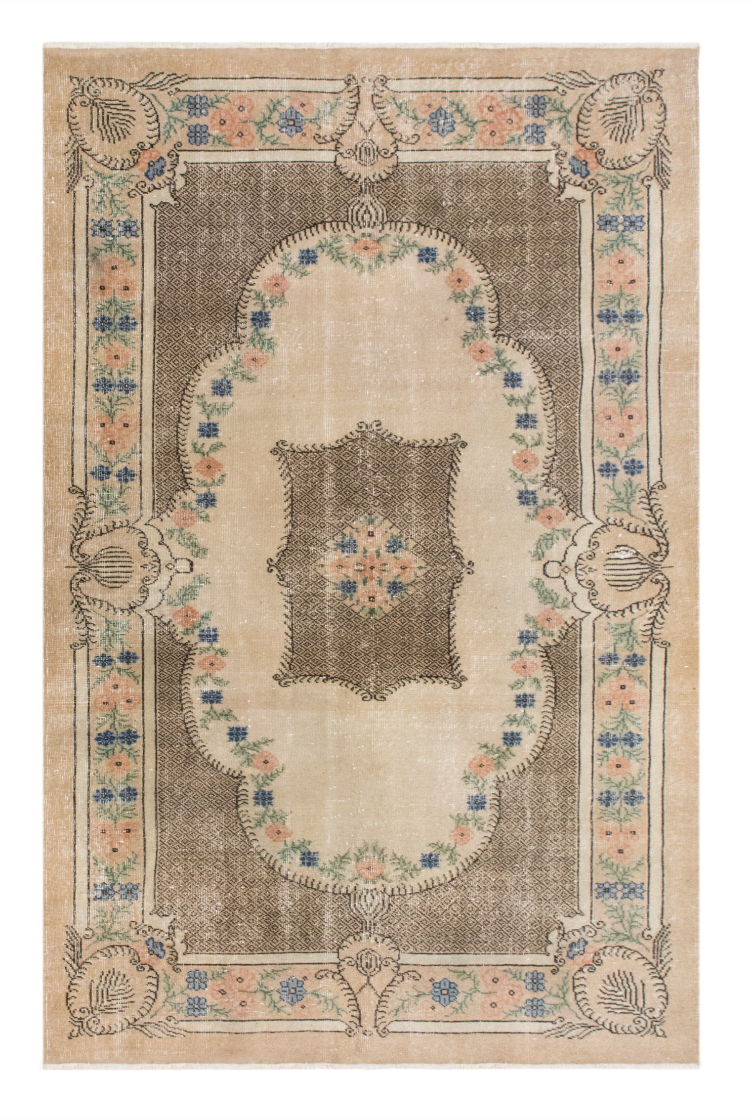 Handwoven Wool Area Rug, 5.6 x 8.9 ft