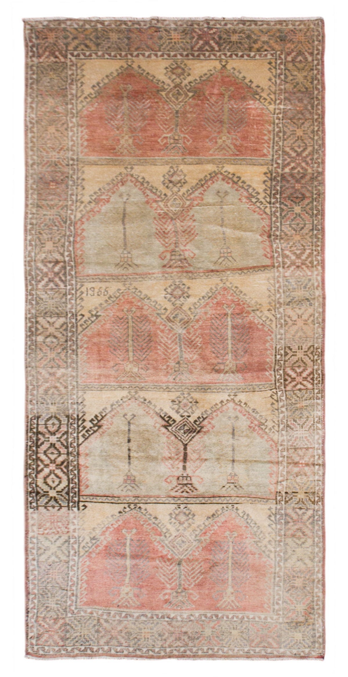 Handwoven Wool Hallway Rug, 4'11" x 13' (150 x 398 cm)