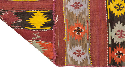 handwoven wool kilim, 2.7 x 11.10 ft kilim, 79 x 363 cm