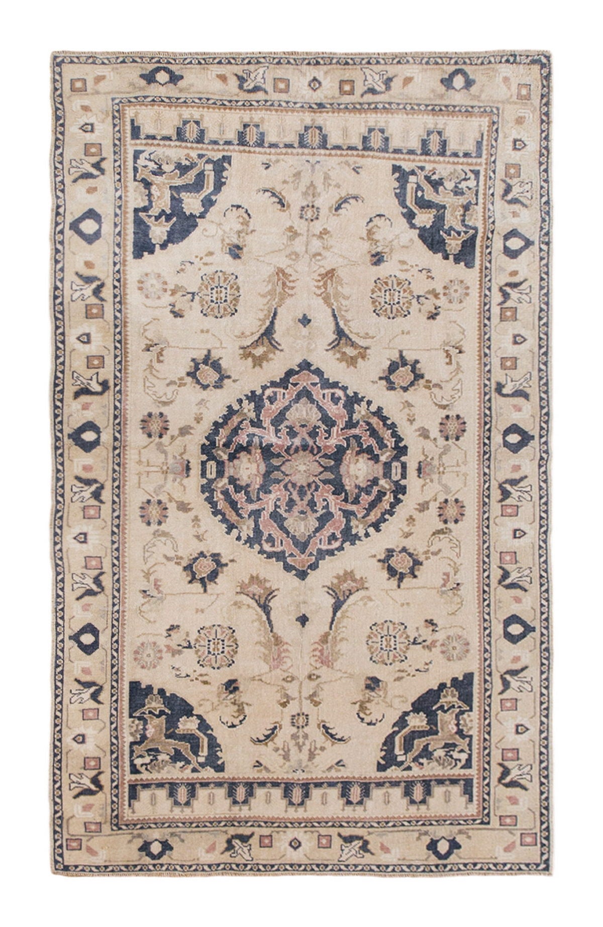 Handwoven Wool on Wool, 5'0" x 8'0" feet (151 x 245 cm)