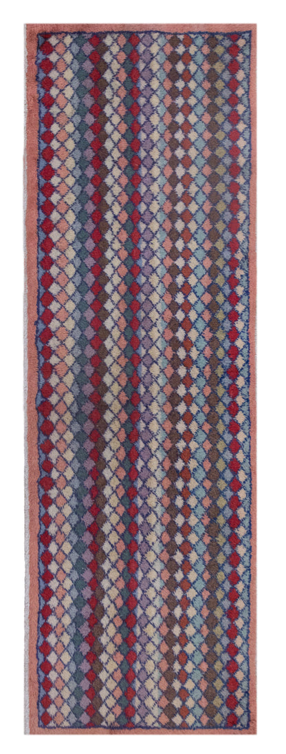 Handwoven Wool Runner, 2'1 x 6'1 feet / 64 x 185 cm